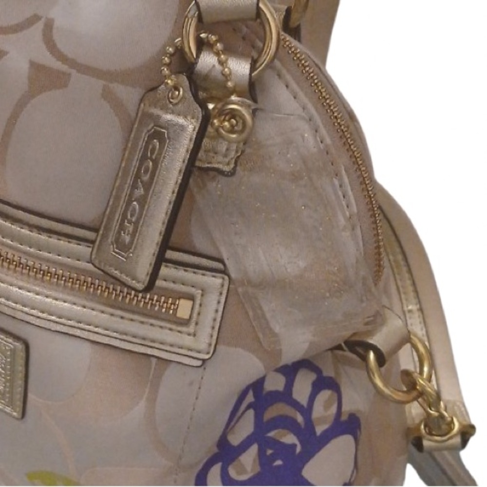 Coach Poppy Daisy Floral Satchel / Crossbody Bag - Rare - Picture 5 of 13